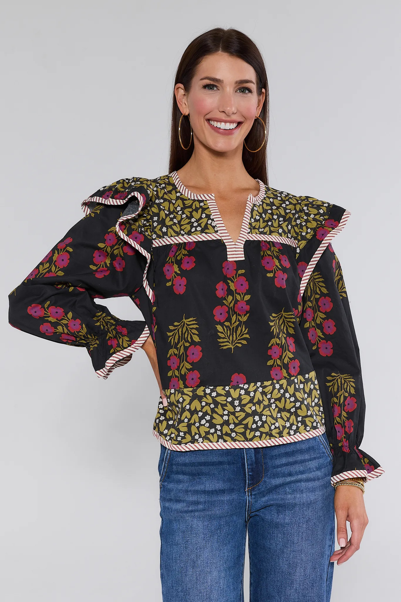 Antonia Floral Long Sleeve Top | Avara