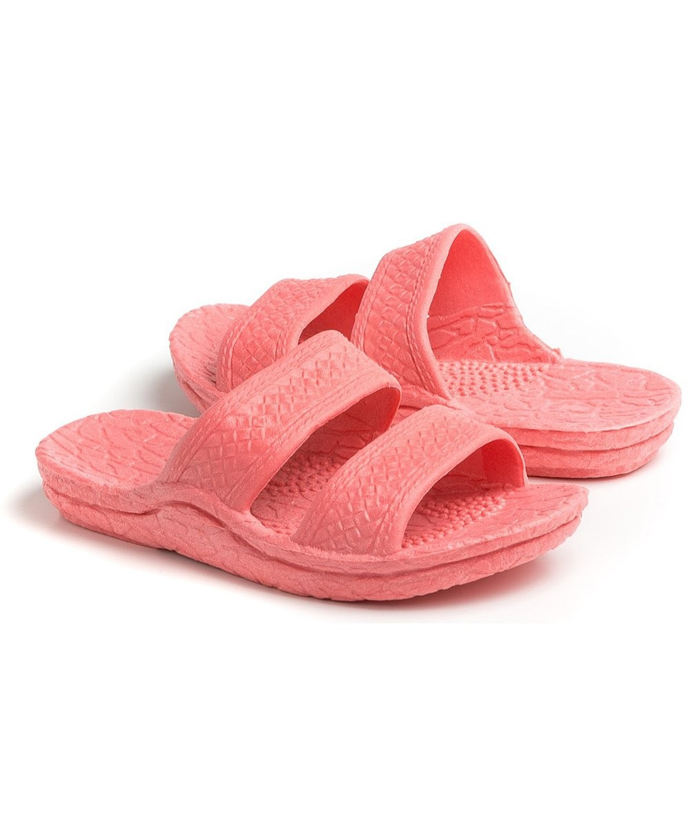 Pali Hawaii Jandals Girls' Sandals Pink - Pink Textured Jandal - Girls | Zulily