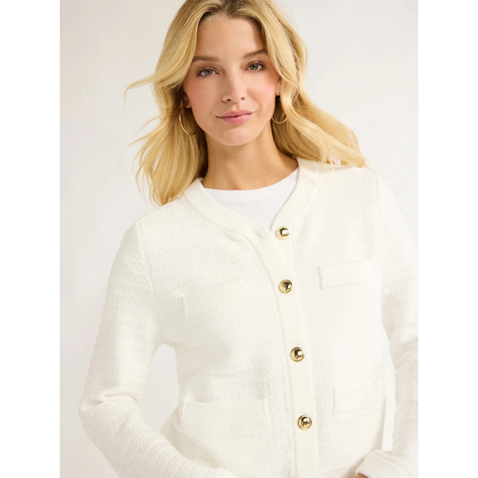 Free Assembly Women’s Welt Pocket Cardigan, Lightweight, Sizes XS-XXL - Walmart.com | Walmart (US)
