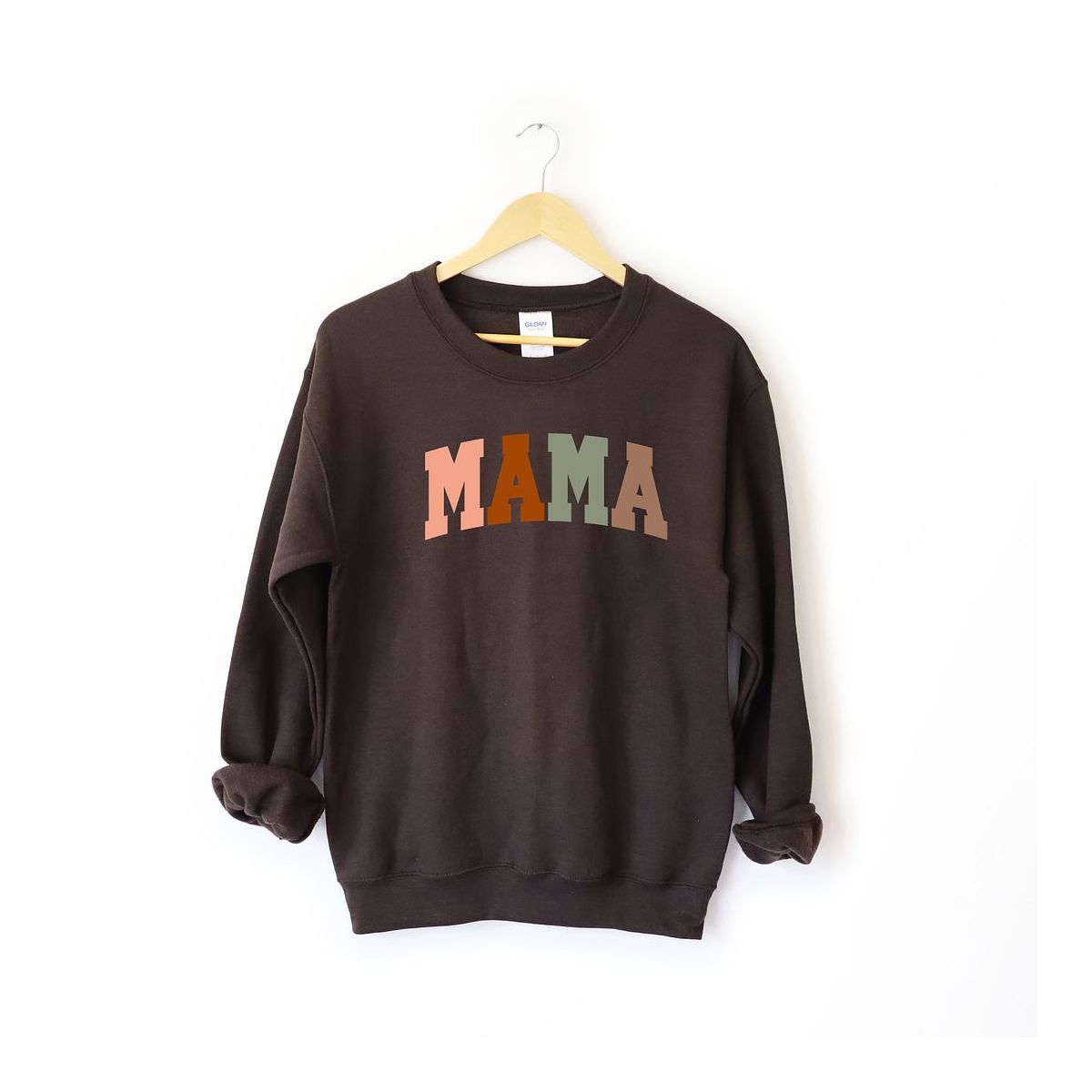 Simply Sage Market Women's Graphic Sweatshirt Mama Block Colorful Bold - S - Chocolate | Target