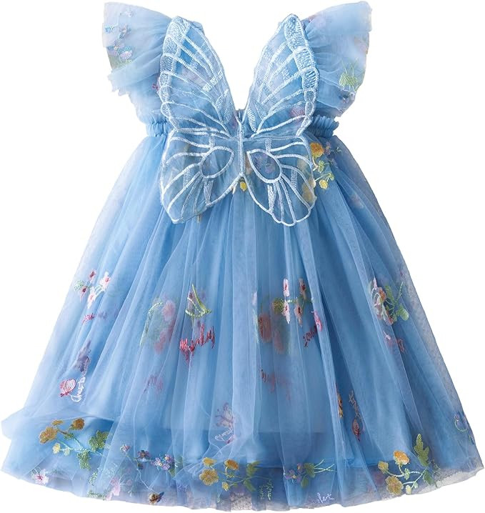 NNJXD Baby Girl Tulle Dress Casual Flower Embroidery Toddler Dresses | Amazon (US)