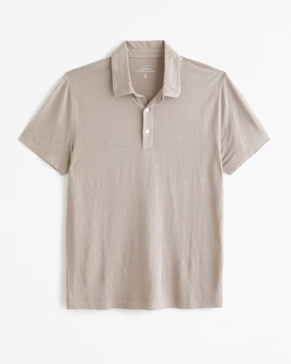Summer Linen-Blend 3-Button Polo | Abercrombie & Fitch (US)