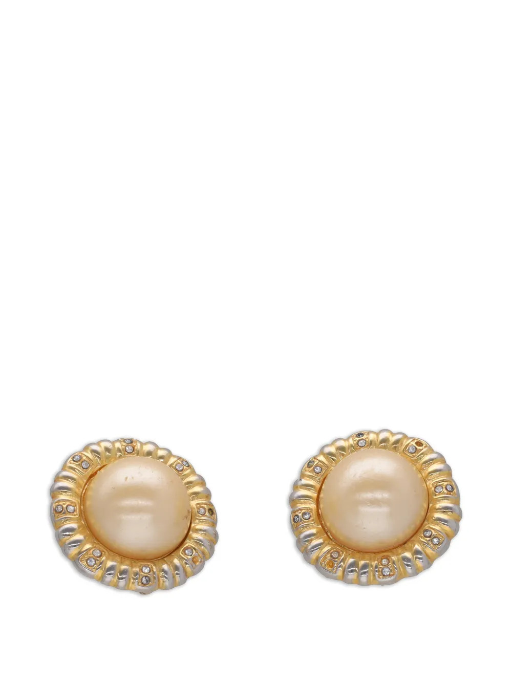 Vintage faux-pearl embellished earrings - Gold | Farfetch Global