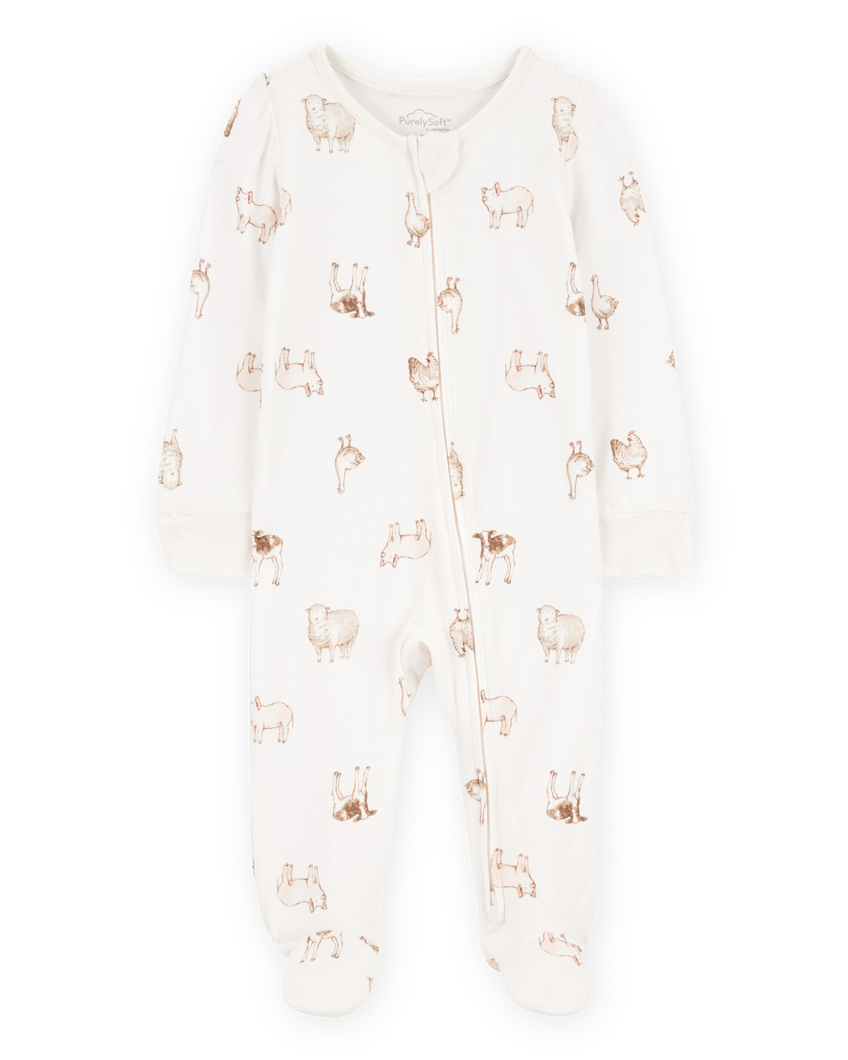 Baby Animal Print Zip-Up PurelySoft Sleep & Play Pajamas | Carter's Inc
