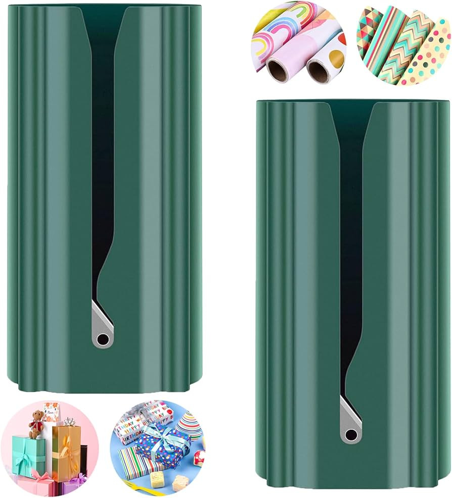 Christmas Wrapping Paper Cutter Tool Tube,Sliding Gift Wrap Cutter Tool 2 Pack,Christmas Gift Wra... | Amazon (US)