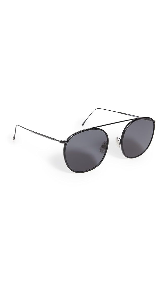Mykonos III Leather Trim Sunglasses | Shopbop