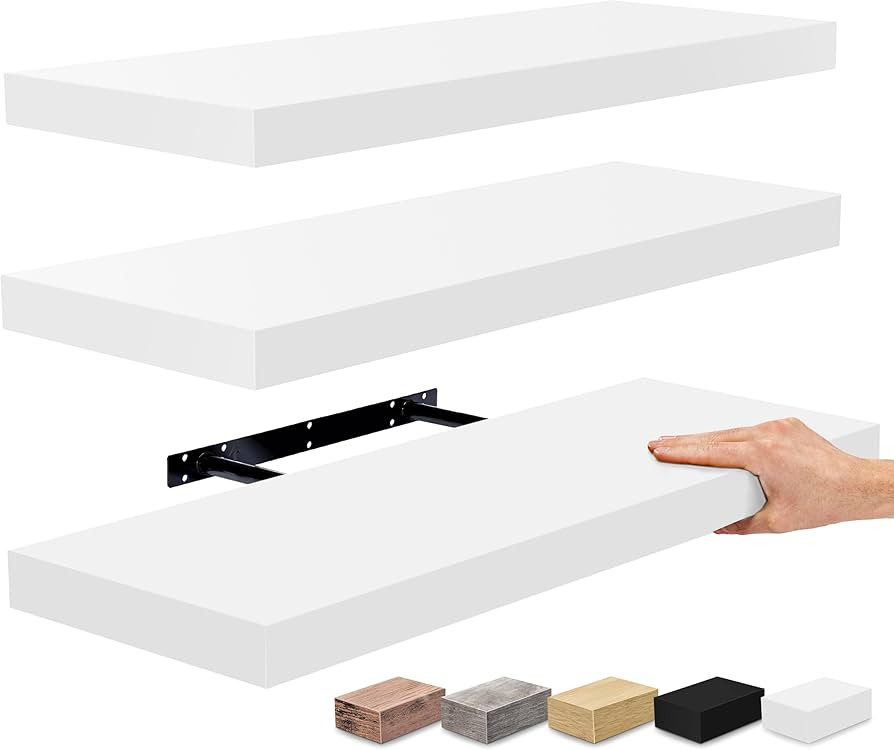 Sorbus Floating Shelves for Wall - 24" Bathroom Shelves, Wall Decor for Bedroom, Kitchen, Living ... | Amazon (US)