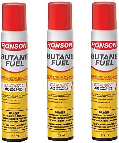 Ronson Lighter Butane Refill 135ML (Pack of 3) with Cleaning Cloths | Amazon (US)