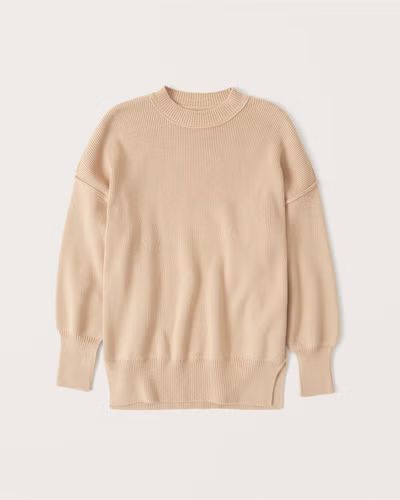 Women's Oversized Ribbed Crewneck Sweater | Women's Up to 40% Off Select Styles | Abercrombie.com | Abercrombie & Fitch (US)