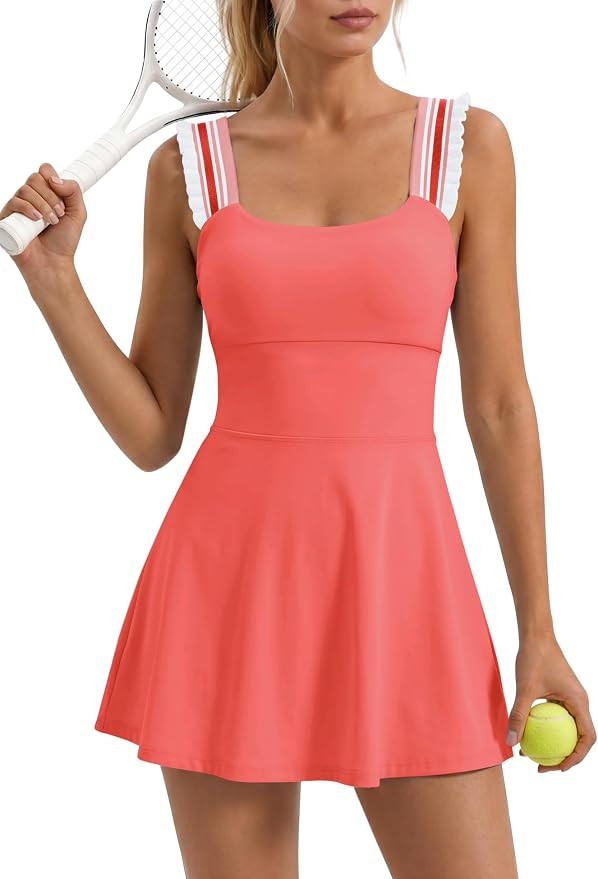 SENSERISE Womens Tennis Dress with Shorts and Bra | Summer Athletic Dress, Romper Dress, Workout ... | Amazon (US)