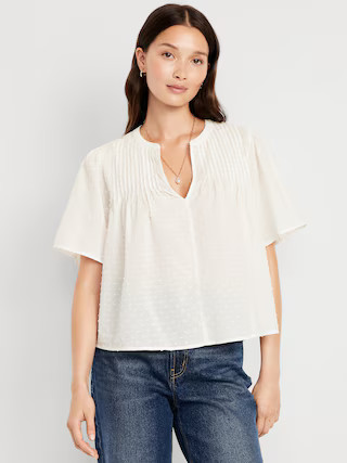 Flutter-Sleeve Swiss Dot Top | Old Navy (US)