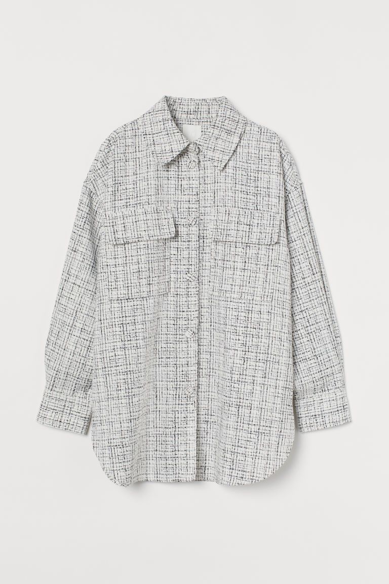 H & M - Bouclé Shirt Jacket - Beige | H&M (US + CA)