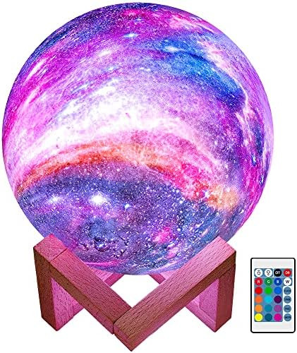 BRIGHTWORLD Moon Lamp Galaxy Lamp 5.9 inch 16 Colors LED 3D Moon Light Lava Lamp, Remote & Touch ... | Amazon (US)