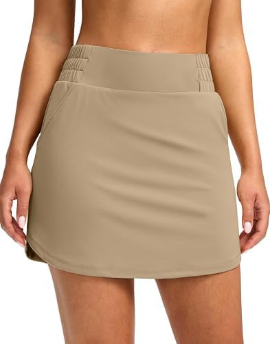 SANTINY Golf Skirts for Women 4 Pockets with Short High Waisted Stretchy Tennis Skirt Athletic Sk... | Amazon (US)