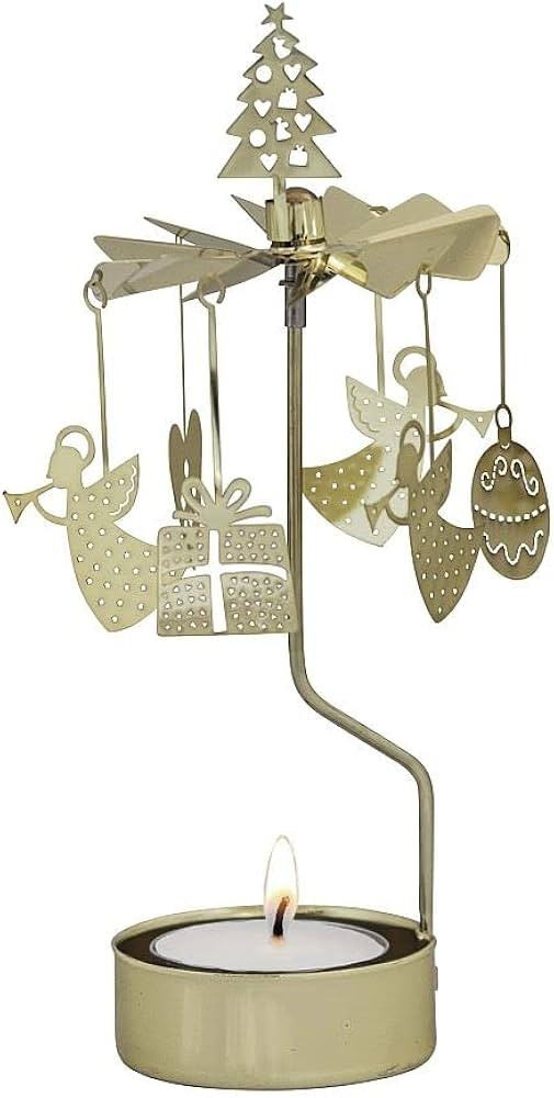 Teelichthalter - Drehlicht - Rotierendes Teelicht - Weihnachts-Mix goldfarben - Pluto Produkter -... | Amazon (DE)