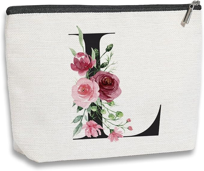 Initial Makeup Bag, Personalized Gifts for Women, Bridesmaid Gifts, Birthday Gifts for Women Mom,... | Amazon (US)