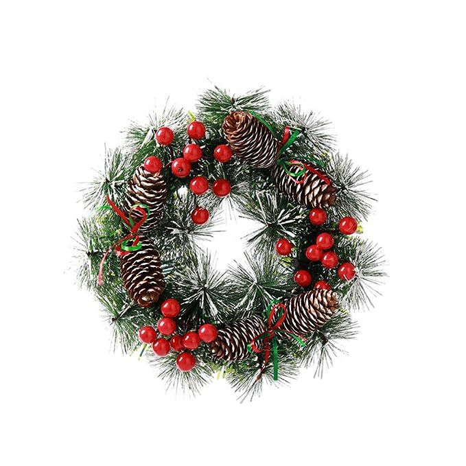 Kesywale Christmas Wreath, 10 Inch Artificial Decorative Wreath Xmas Garland Holiday Front Door H... | Amazon (US)