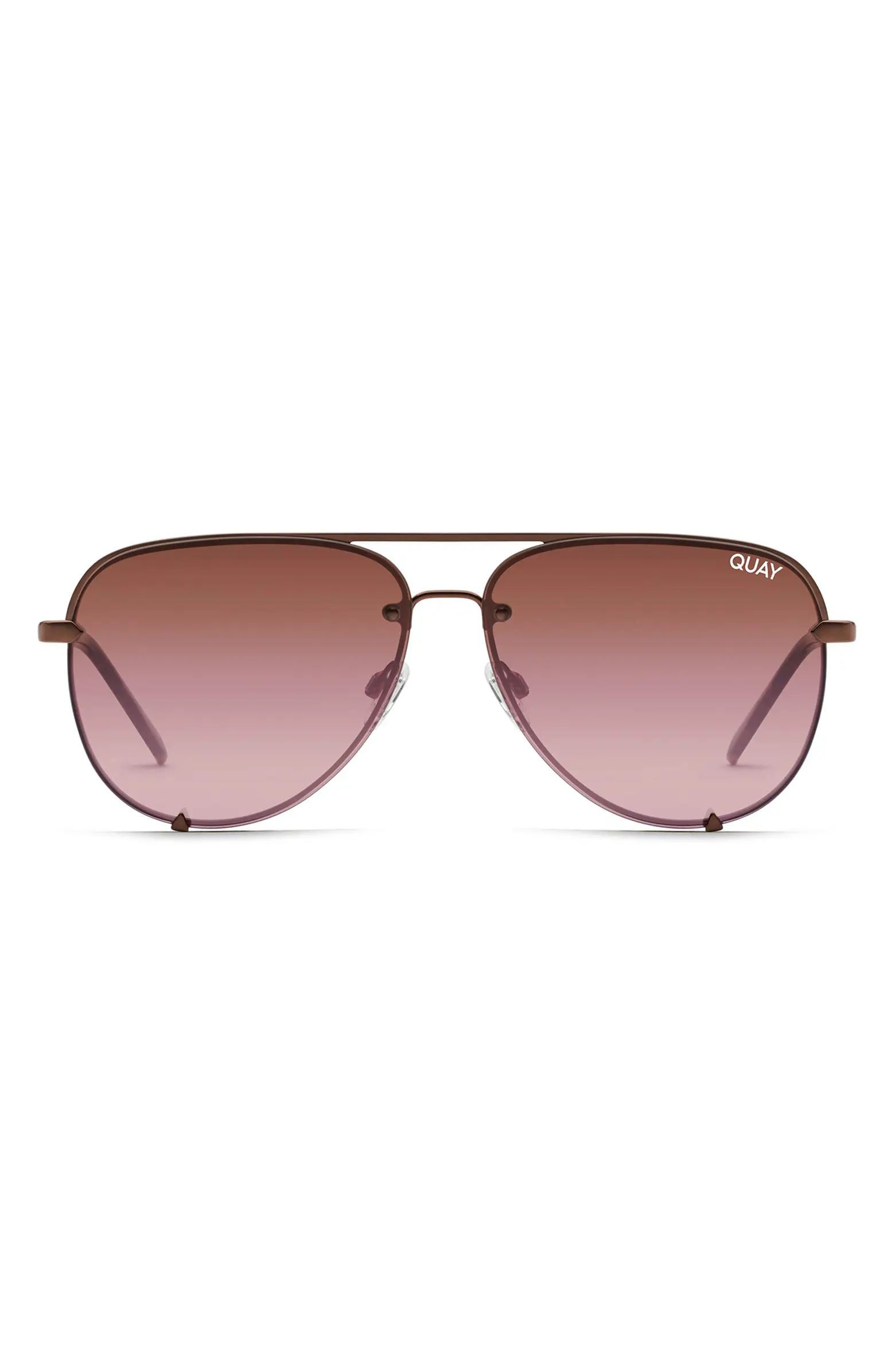 Quay Australia High Key Mini Rimless 52mm Aviator Sunglasses | Nordstrom | Nordstrom