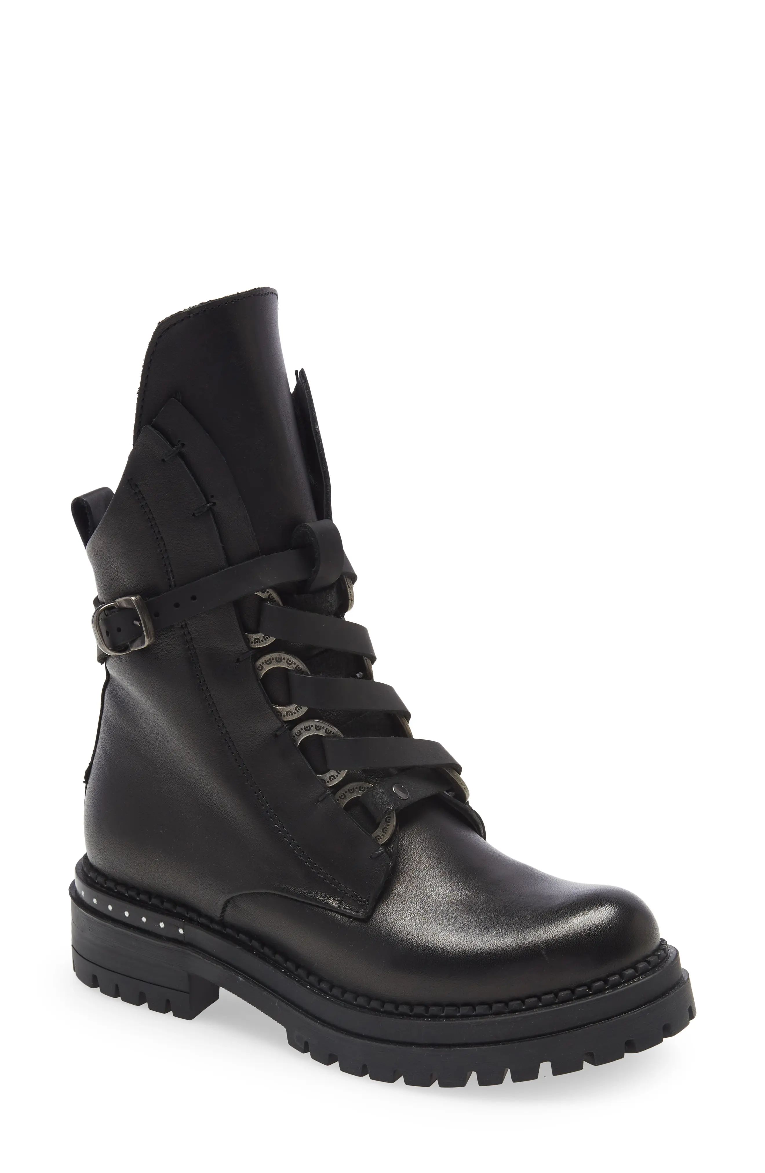 Sheridan Mia March Combat Bootie in Black at Nordstrom, Size 9-9.5Us | Nordstrom