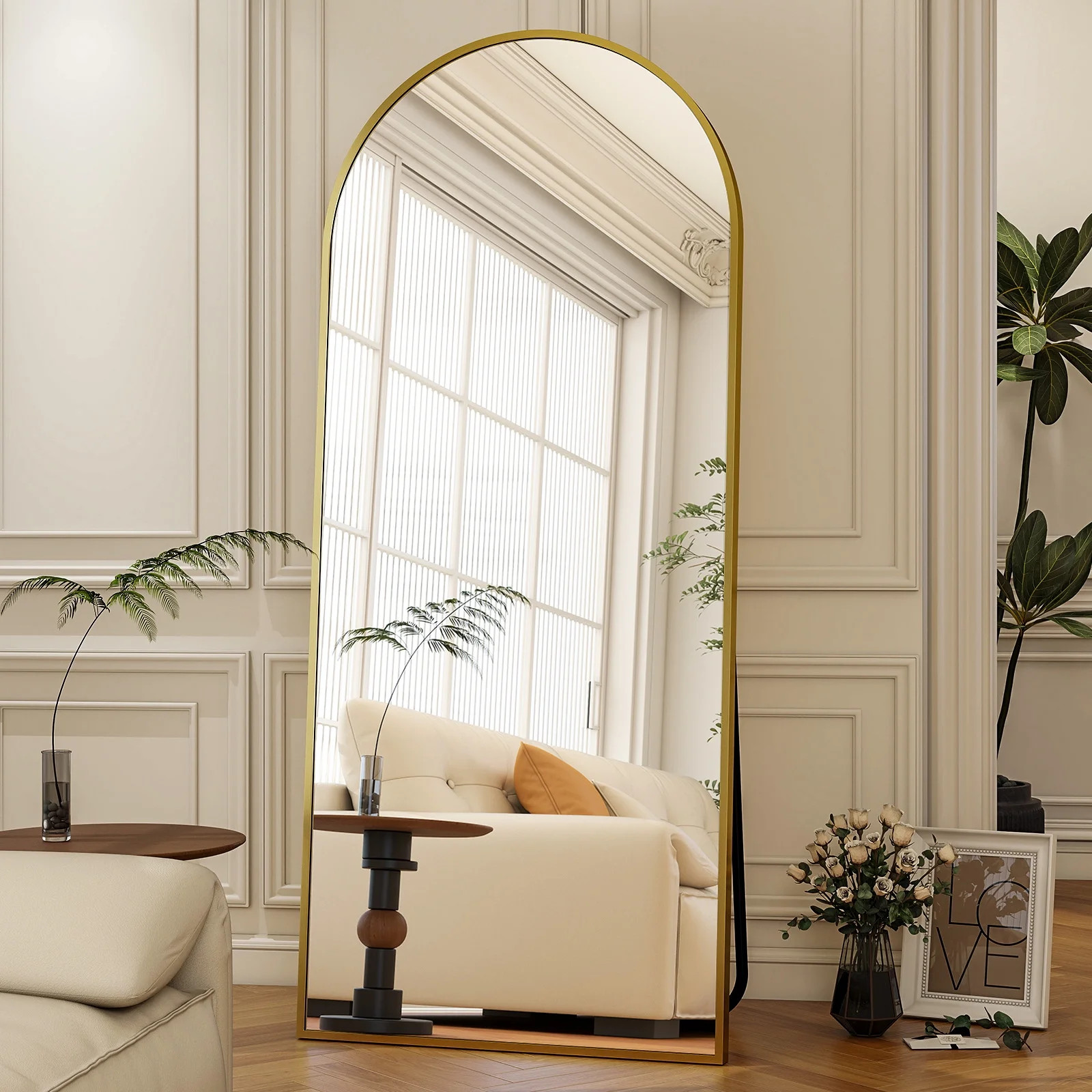 BEAUTYPEAK 71"x30" Full Length Mirror Oversized Arched Body Dressing Floor Mirrors for Standing L... | Walmart (US)