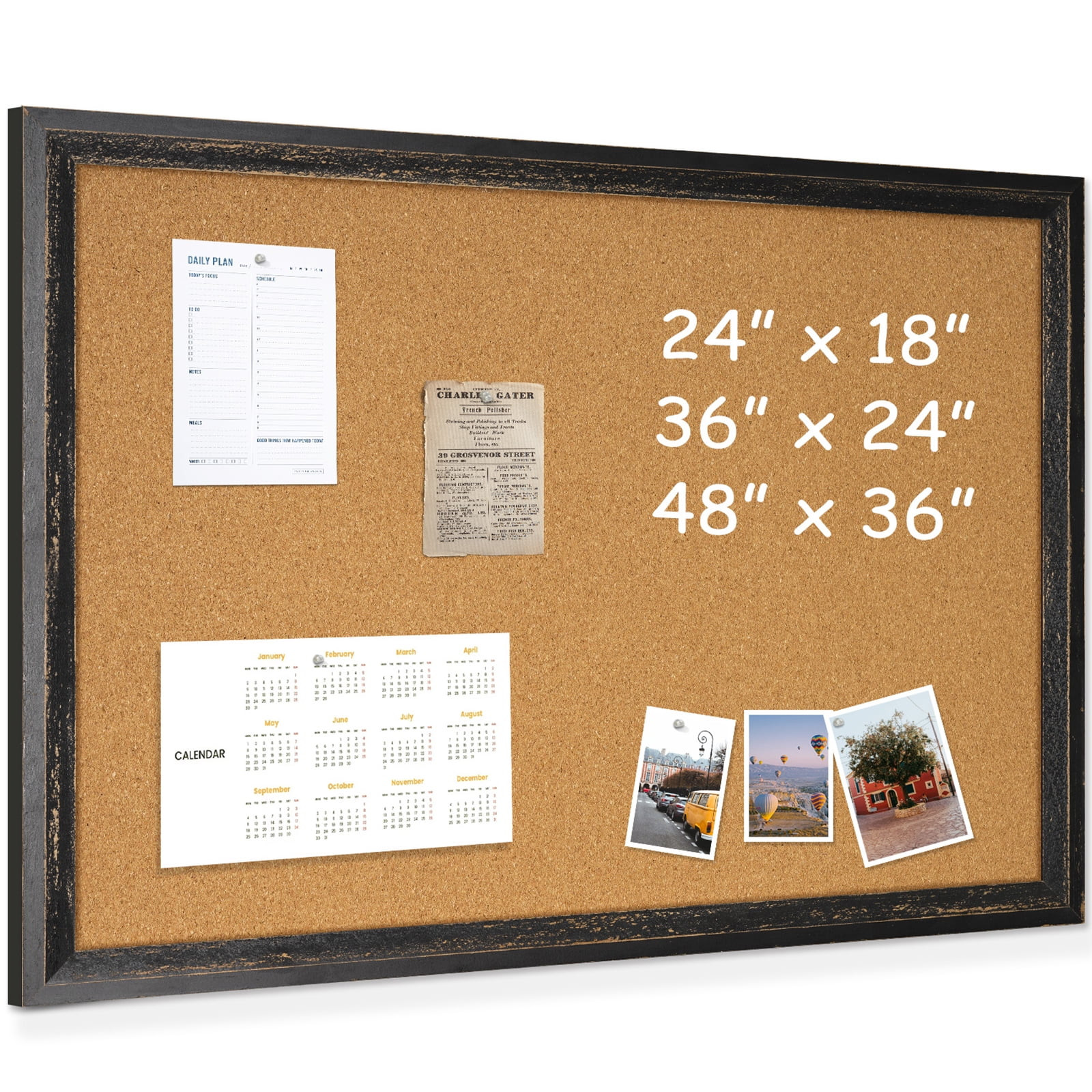 Poster Board Cork Board For Wall Bulletin Board 24 x 18 Inches Cork Notice Pin Board Memo Board w... | Walmart (US)