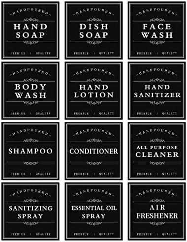 White Waterproof Soap Labels for Plastic/Glass Bottles, Bathroom/Kitchen Hand Soap Dispenser Label S | Amazon (US)