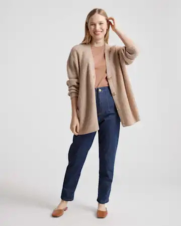 Mongolian Cashmere Oversized Boyfriend Cardigan Sweater | Quince