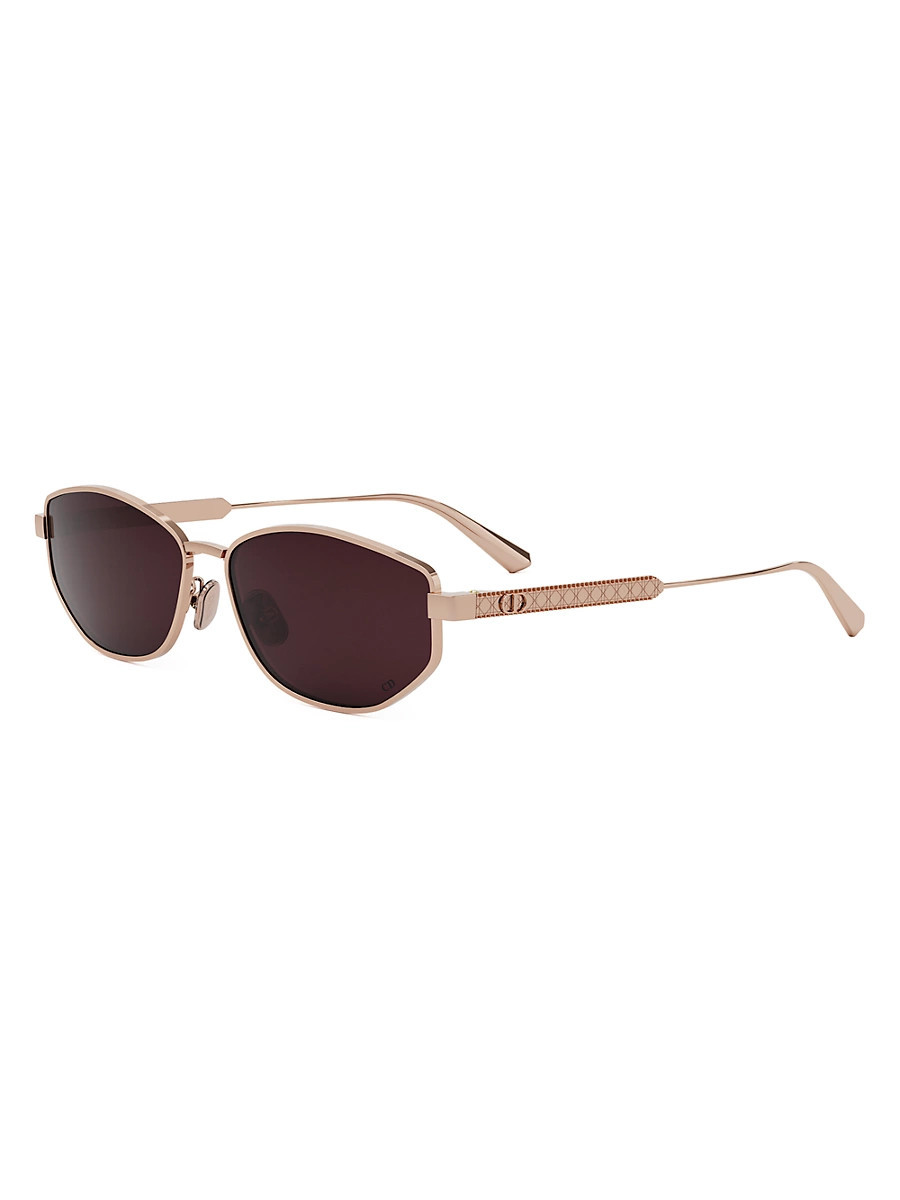Women's DiorCannage B1U Oval Sunglasses - Rose Gold Bordeaux | Saks Fifth Avenue
