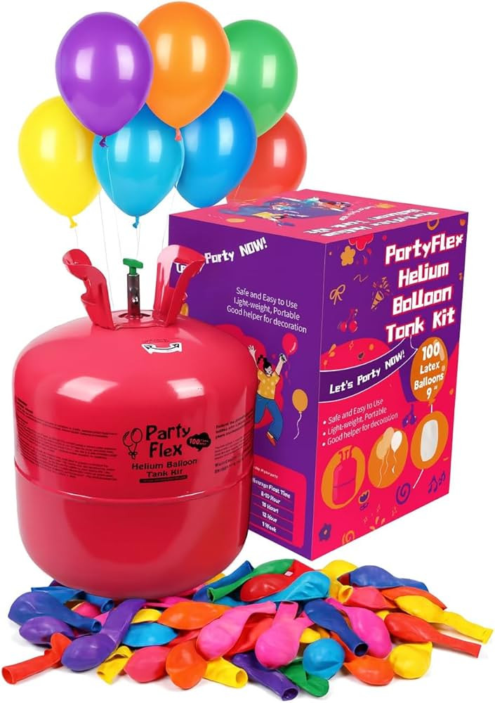 Helium Tank for Balloons – 22L Disposable Helium Balloon Tank Kit Fills Up to 100 Balloons – ... | Amazon (US)