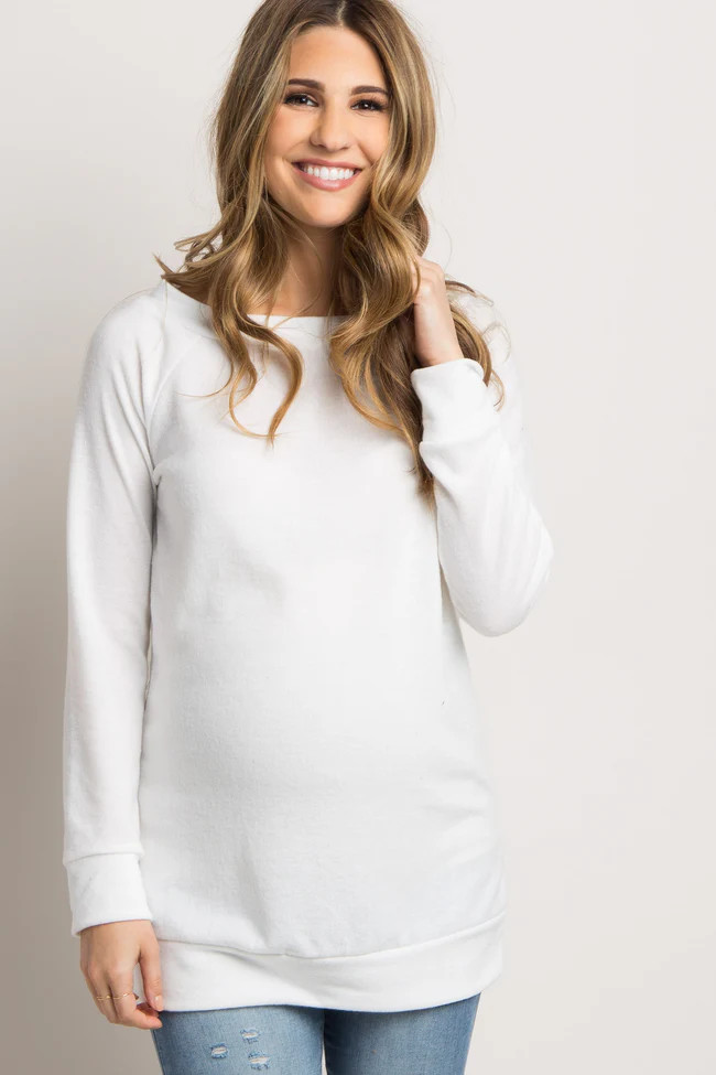 Ivory Basic Maternity Sweater | PinkBlush Maternity