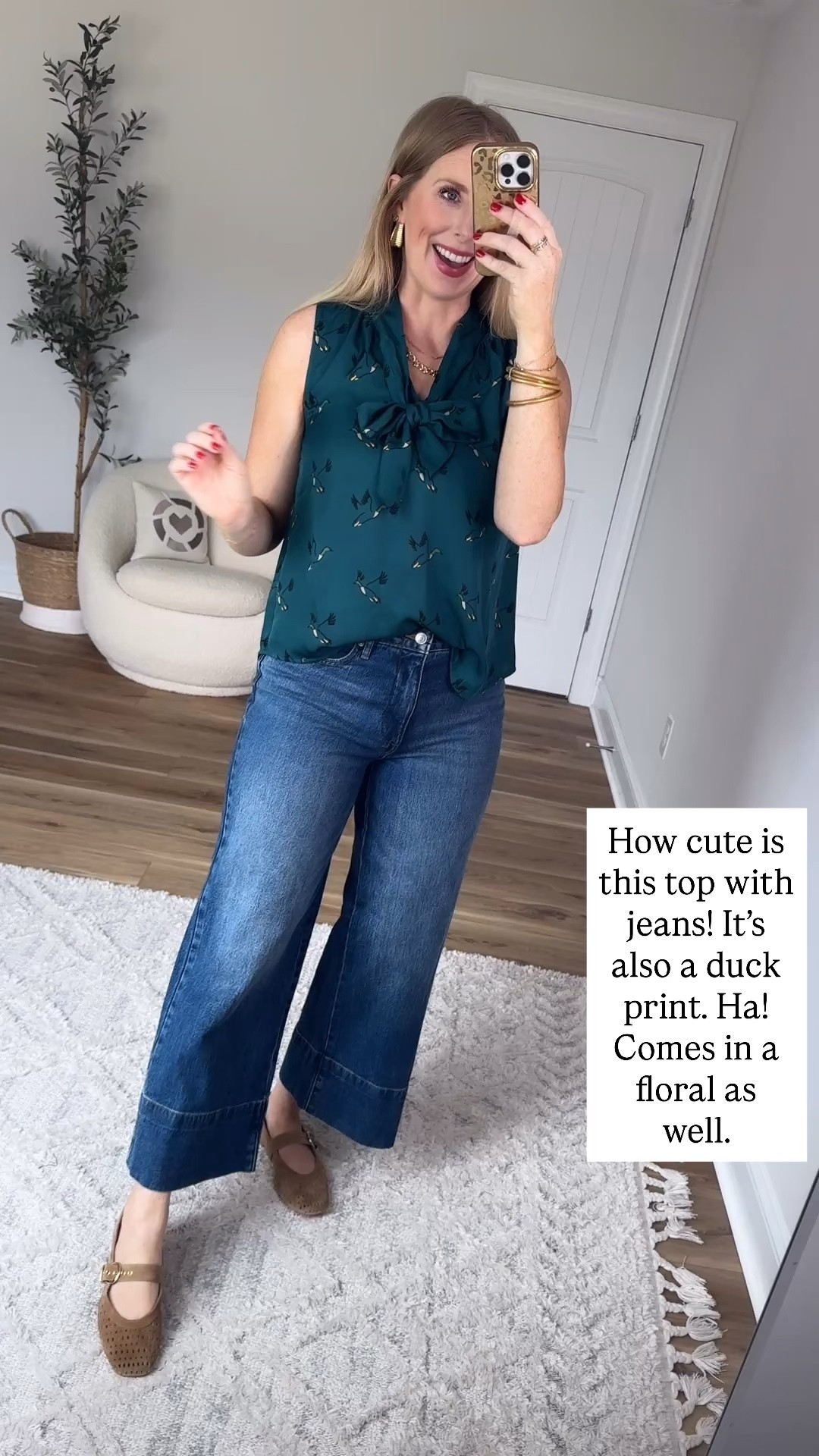Walmart try on, duck print top

#LTKootd