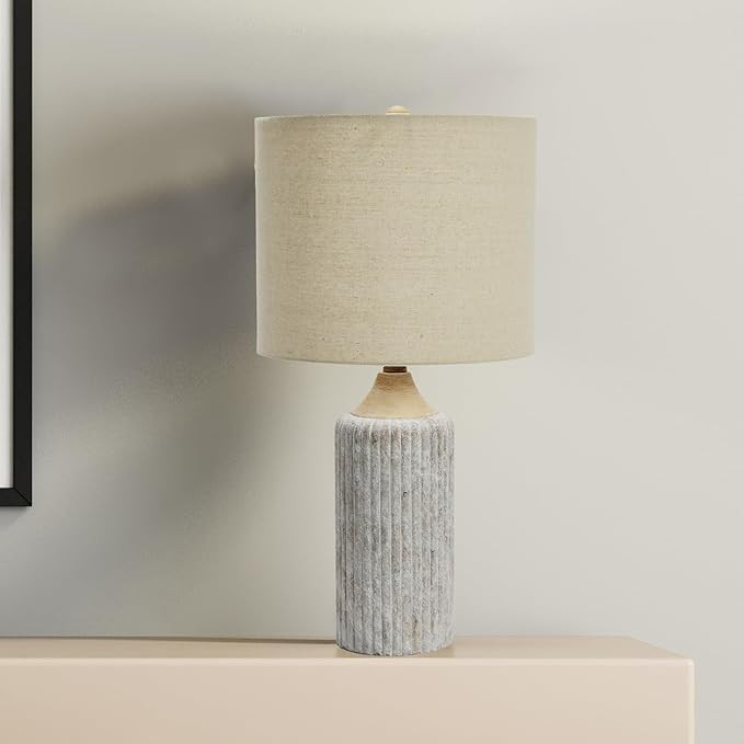 Creative Co-Op 12" Round Desk Lamp, Cement Grey,23.5" H x 12" L x 12" W; 5' Cord | Amazon (US)