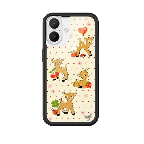 Wildflower Cases - Oh Deer, Compatible with Apple iPhone 16 | Animals Fruit Floral Dainty Aesthetic Cute Trendy - Protective Black Bumper, 4ft Drop Test Certified, Women Owned Small Business | Amazon (US)
