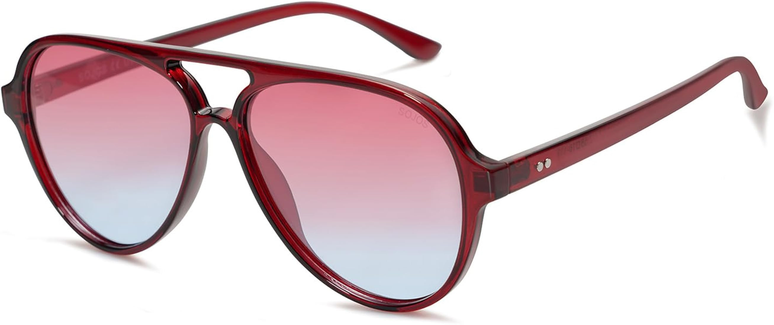 SOJOS Retro Polarized Aviator Sunglasses Womens Mens Classic Double Bridge Sun Glasses SJ2201 | Amazon (US)