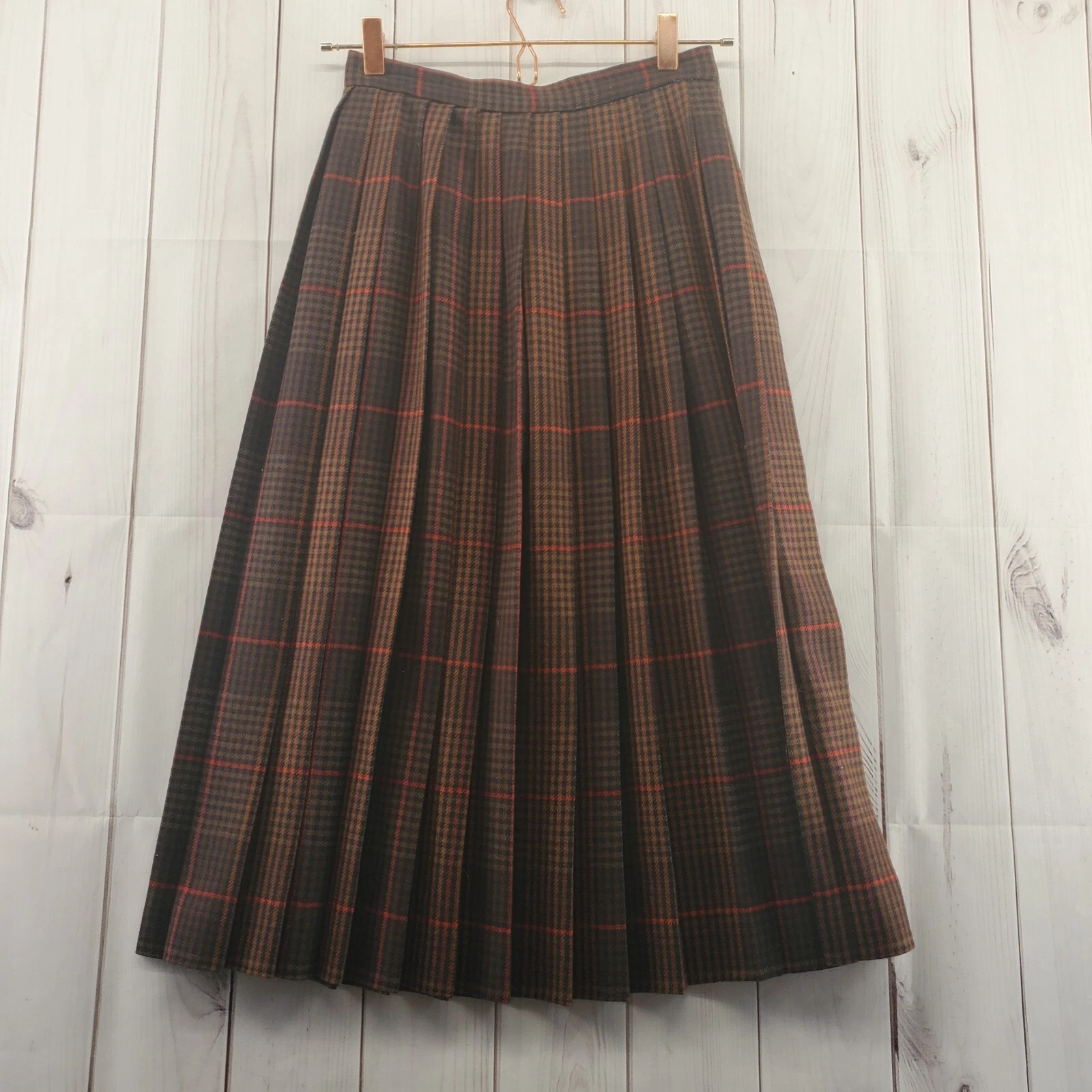 Evan Picone Skirt 8 Women Pleated Midi Multicolor Plaid Wool Vintage Zip  | eBay | eBay US