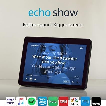 Echo Show (2nd Gen) – Premium sound and a vibrant 10.1” HD screen - Charcoal | Amazon (US)