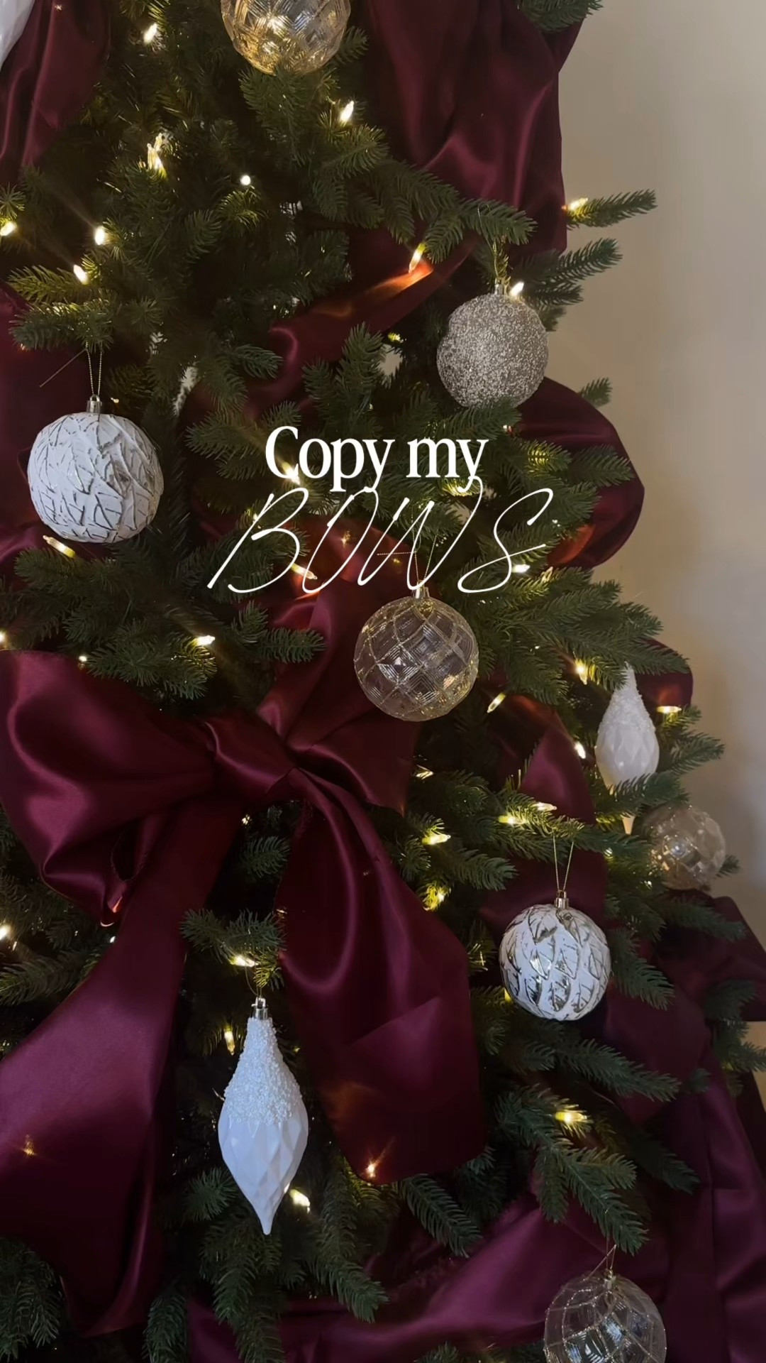 The perfect burgundy silky oversized bow for Christmas! I added these to the tree, bannister garland, nursery—everywhere!

#LTKHome #LTKHoliday #LTKSeasonal