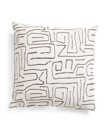 Made In Usa 22x22 Woven Maze Pattern Pillow | TJ Maxx