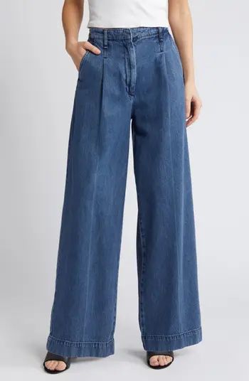 Featherweight Abigail Pleated Wide Leg Jeans | Nordstrom