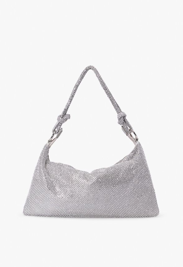 Rhinestone Mesh Shoulder Bag | JustFab