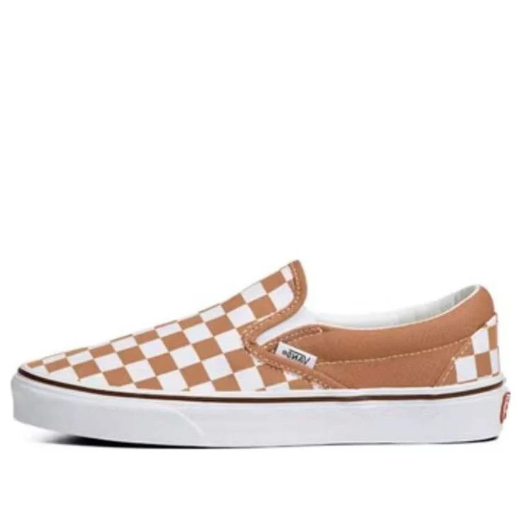 Vans Classic Slip-On Color Theory Checkerboard Shoes 'Tan White' | KICKS CREW