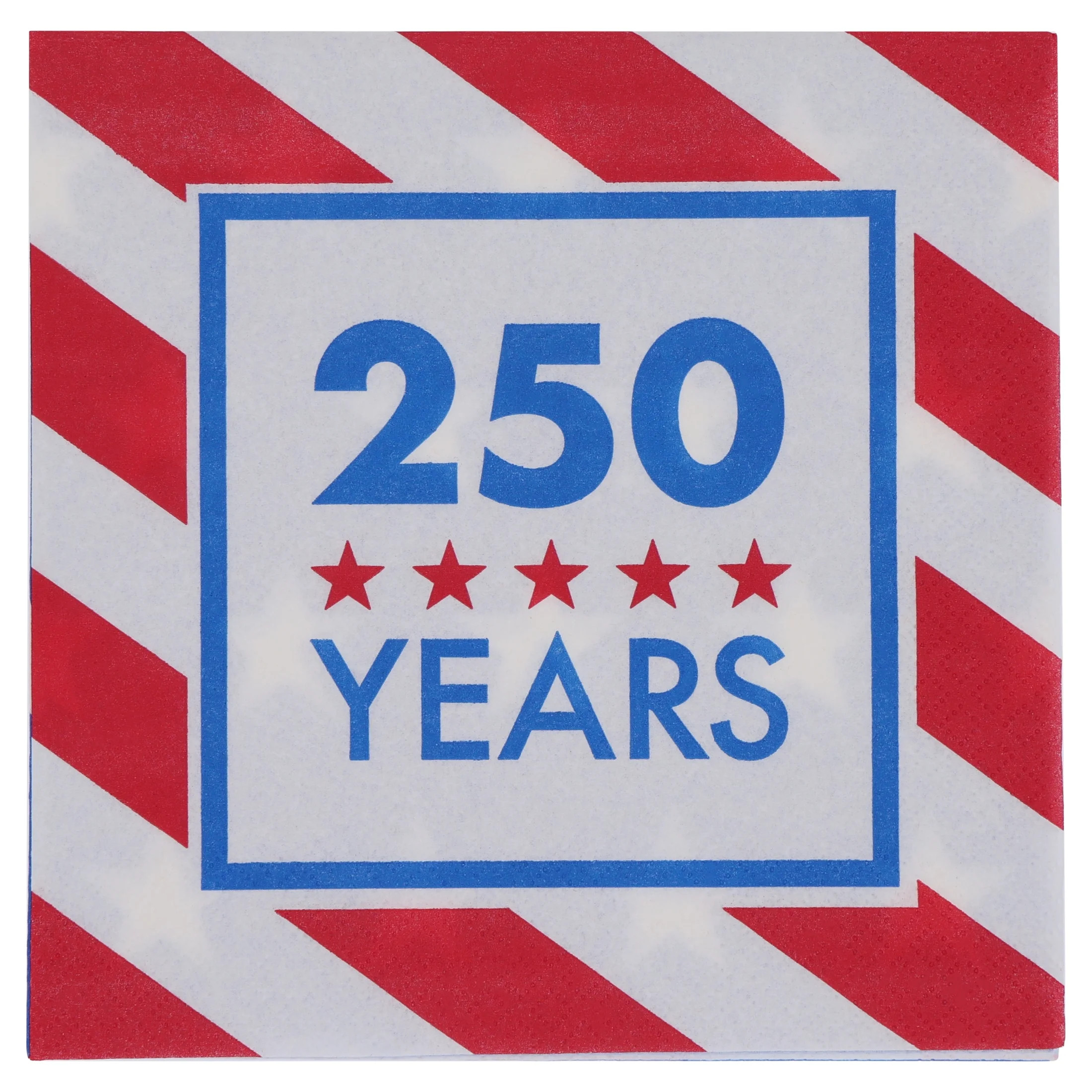 Way to Celebrate Patriotic Disposable Lunch Napkins,6.5" x 6.5", Red, White, & Blue, 24 Count | Walmart (US)