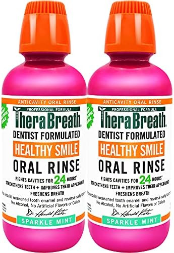 TheraBreath Healthy Smile Dentist Formulated 24-Hour Oral Rinse, Sparkle Mint, 16 Ounce (Pack of ... | Amazon (US)