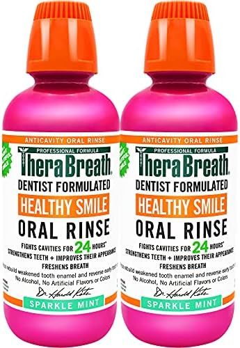 TheraBreath Healthy Smile Dentist Formulated 24-Hour Oral Rinse, Sparkle Mint, 16 Ounce (Pack of ... | Amazon (US)
