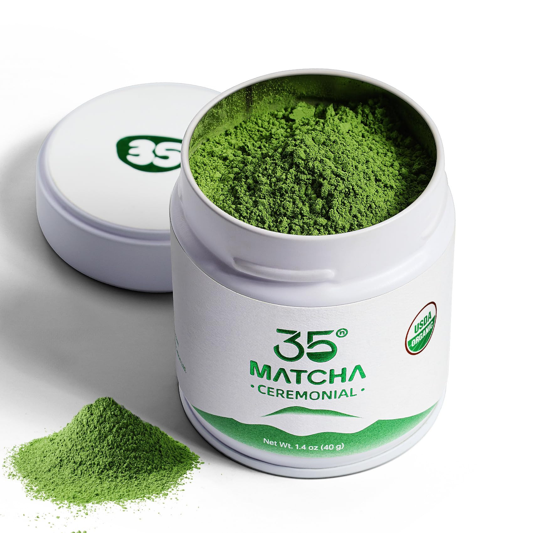 35°N MATCHA Organic Ceremonial Grade Matcha Powder, USDA Certified, 100% Pure Green Tea, First H... | Amazon (US)