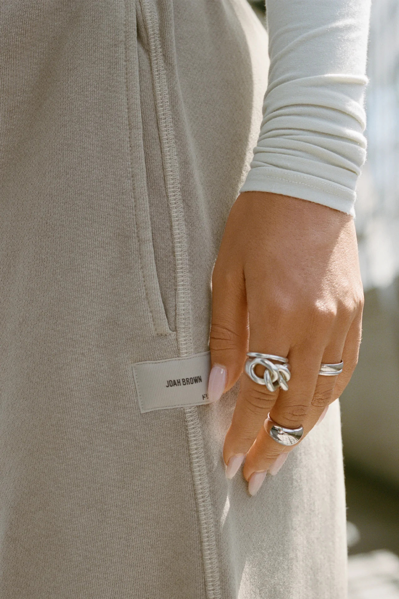 Oversized Straight Leg Jogger - Sand French Terry | Joah Brown