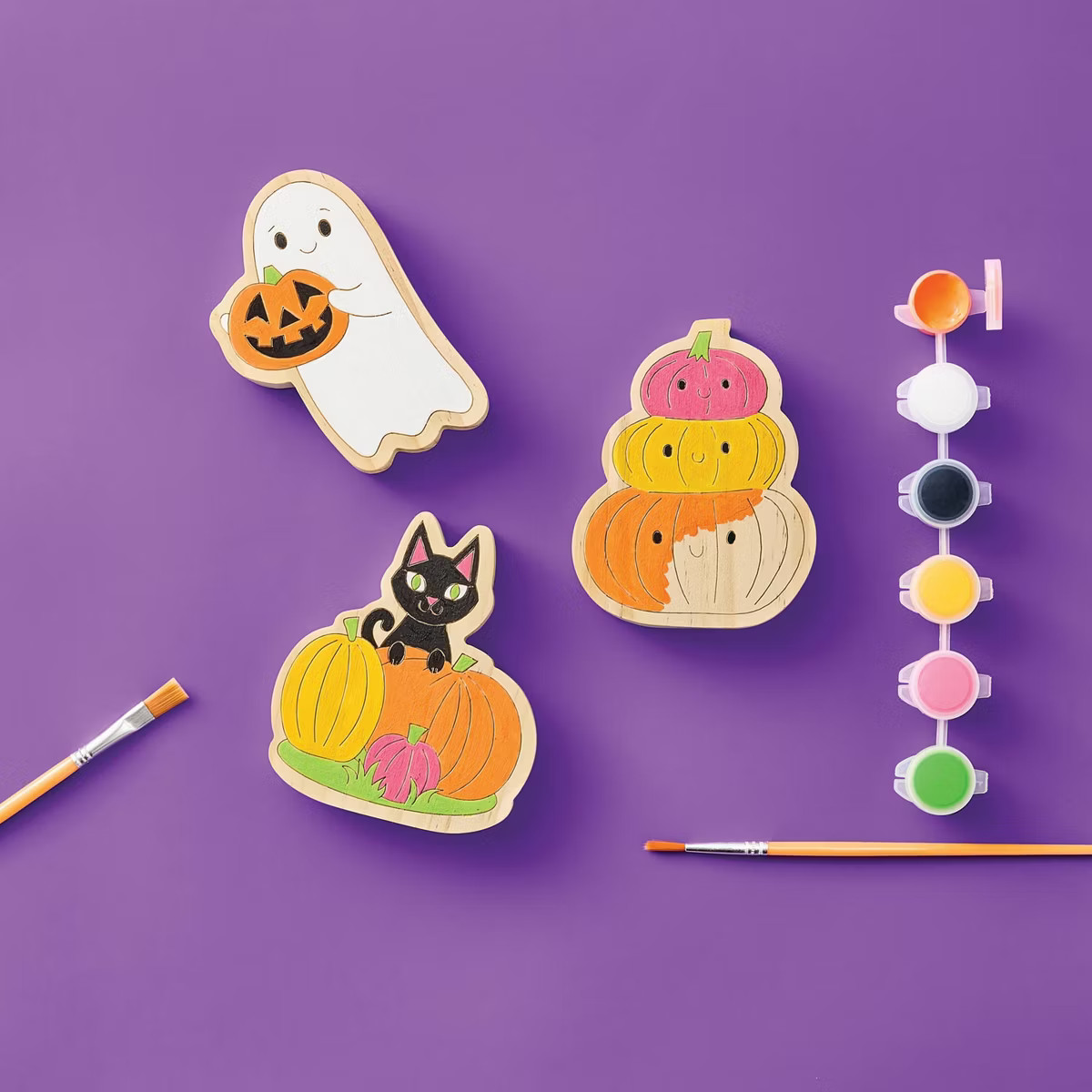 3ct Halloween Wood Characters Painting Craft Kit - Mondo Llama™ | Target