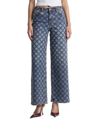 Avec Les Filles Women's Mid-Rise Wide-Leg Jeans - Cafe Wash/amara Tile | Macy's