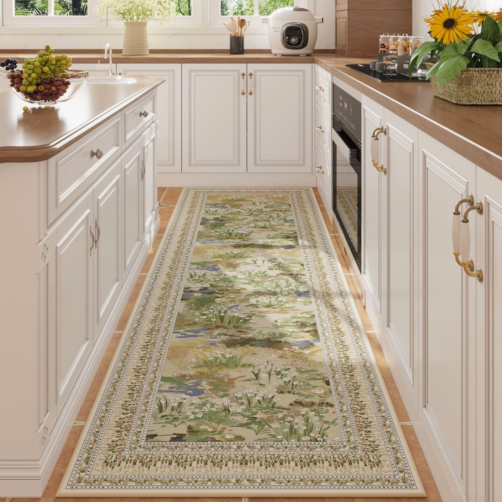 Rugcomf Runner Rug Impressionist-Style Vintage Kitchen Rugs Non Slip Washable Soft Carpet Runner ... | Amazon (US)