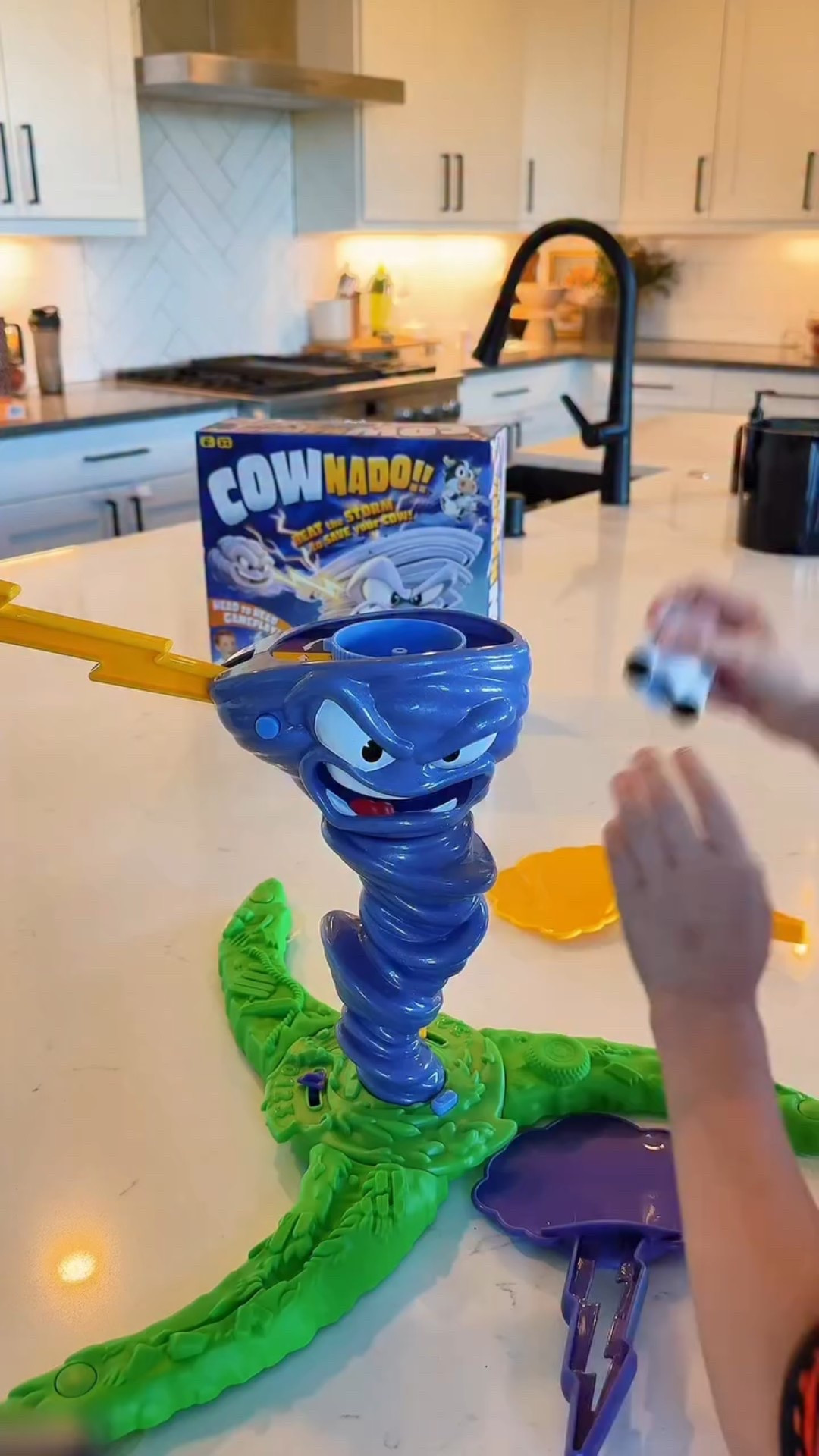 #ad My kids have been in a huge tetherball phase lately, so finding a way to bring that energy inside was a win. Cownado from @moosetoys takes all the fun of tetherball and turns it into a fast, hilarious board game. The tornado spins, the cow goes flying, and somehow everyone ends up laughing every round. Found it at Walmart! #Cownado #CownadoGame #KidsGame #Moooveit
